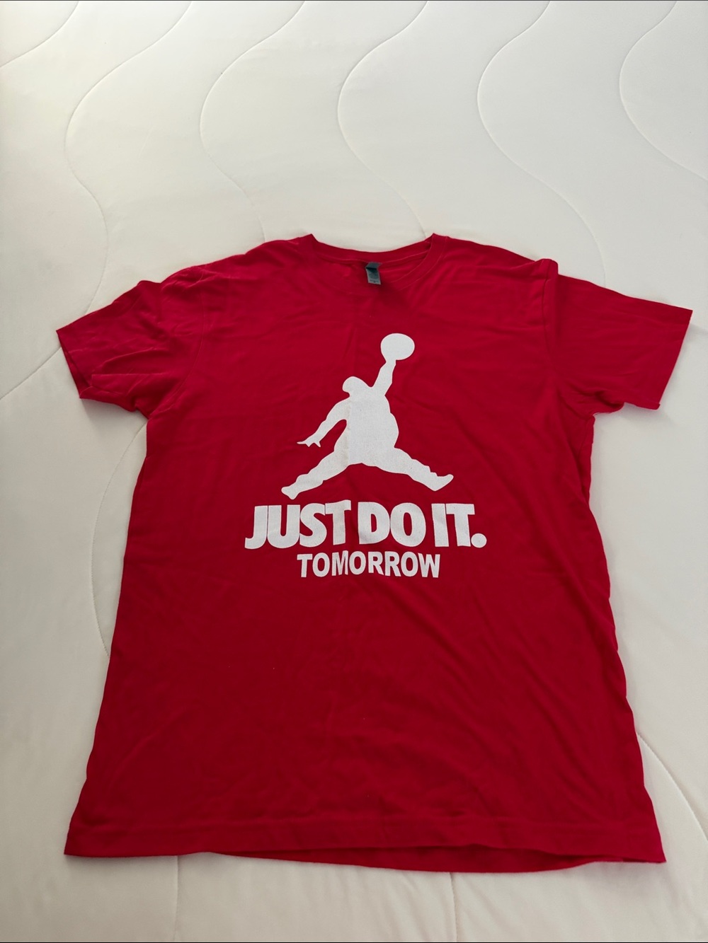 Next Level Apparel Red Men's Graphic Tee with White Print